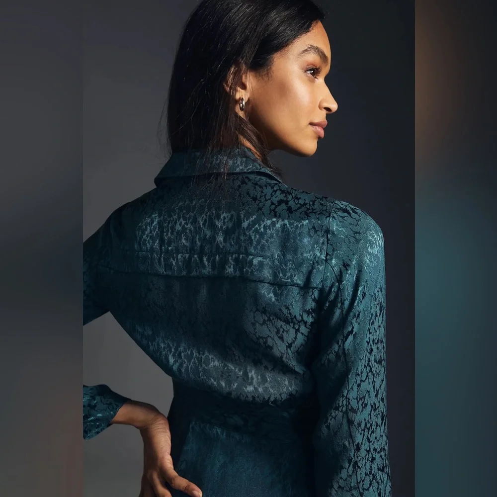 Jacquard Blazer Wrap Midi Dress_12